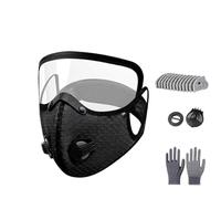 Masque Respiratoire Réglable Avec Valve Et Lunettes De Protection | Incluant 10 Filtres De Rechange Et 2 Inserts Filtrants ; Idéal Pour Le Travail Du Bois, La Construction Et Le Cyclisme