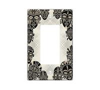 Masque simple à bascule pour interrupteur à bascule, ligne de diamant ethnique tribal sans plastique noir, taille standard, plaque décorative pour nouvel appartement, maison, chambre à coucher, bureau