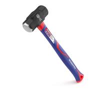 Massette 1,68kg avec Manche en Fibre de Verre, Tête en Acier Forgé, Marteau Octogonal à Poignée Ergonomique Antidérapante pour Jardinage, Construction de Bâtiments, Roche