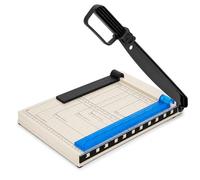Massicot à levier A4, Base Métallique avec Protection de Sécurité, Coupe Jusqu’à 12 Feuilles pour Papier, Cartes, Photos, Étiquettes, Bureau, Maison et École