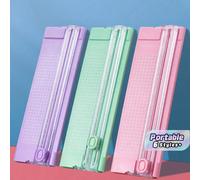 Massicot A4, machine de découpe de papier portable en plastique, mini outil de sculpture sur bois, ciseaux à glissière manuelle pour bureau noir,rose,bleu,Blanc,violet,vertPolychlorures de vinyle