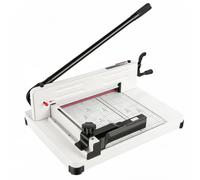 Massicot guillotine robuste de 30,5 cm, levier haute capacité de 400 | La guillotine en acier robuste coupe 400 feuilles sans effort pour le bureau, l'école ou la maison. Blanc
