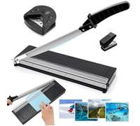 Massicot Manuel A4 1 Pièce - Coupe Papier Levier Avec Perforatrice Arrondisseur Coins - 8 Feuilles Pour Photo Étiquette Dupcheliry