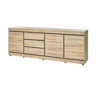 MASSIRE - Buffet 3 Portes 3 Tiroirs Aspect Bois