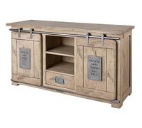 MASSIVMOEBEL24.DE Buffet 128x45 Manguier laqué Blanchi Railway #302