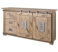 MASSIVMOEBEL24.DE Buffet 150x45 Manguier laqué Blanchi Railway #300