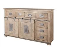 MASSIVMOEBEL24.DE Buffet 150x45 Manguier laqué Blanchi Railway #320