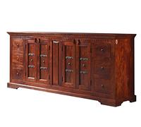 MASSIVMOEBEL24.DE Buffet 212x50 Acacia laqué Nougat Oxford #414
