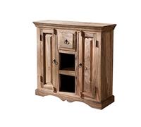 MASSIVMOEBEL24.DE Buffet Bas Sheesham Gris huilé Leeds #45 | 87x32x85 cm (BxTxH)40kgClassiquemontémassif