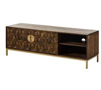 MASSIVMOEBEL24.DE Meuble TV 145x45 Manguier huilé Brun Diamond #206