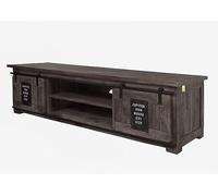 MASSIVMOEBEL24.DE Meuble TV Manguier Gris laqué Railway #235 | 180 cm (BxTxH)60kgIndustrielmontémassif
