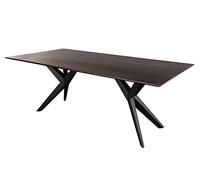 MASSIVMOEBEL24.DE Table à Manger 180x90 Acacia laqué Brun/Anthracite Mat Swiss Edge #23