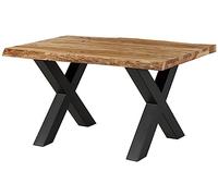 MASSIVMOEBEL24.DE Table à Manger Sheesham Natur sablé laqué Freeform | 160x90x77 cm (BxTxH)67kgModernedémontémassif