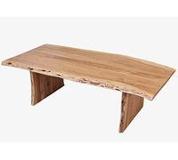 Table basse 150x70cm - Bois massif d'acacia laqué (Bois naturel) - Design naturel - PURE EDGE #306