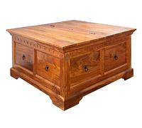 MASSIVMOEBEL24.DE Table basse 90x90 Acacia laqué Miel OXFORD #0416