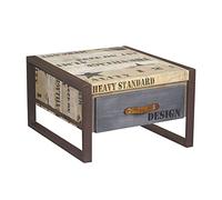 MASSIVMOEBEL24.DE Table Basse Manguier Natur imprimé Factory #127 | 60x60x40 cm (BxTxH)17kgIndustrielmontémassif