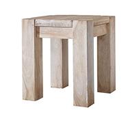 MASSIVMOEBEL24.DE Tabouret/Pouf Acacia Beige Blanchi Nature White #10 | 40x40x45 cm (BxTxH)15kgMaison de campagnedémontémassif
