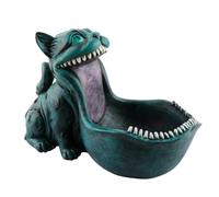 Masslla Bol à bonbons d'Halloween - Statue de chat - Bol à bonbons pour bureau - Bol à clés pour l'entrée - Cadeaux pour chat à grande bouche
