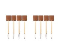 Masslla Lot de 8 tapettes à mouches en cuir de 17,3 cm avec manche en bois