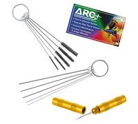 Master Airbrush 5 pièces Mini brosse de nettoyage Ensemble de kit, propre aérographe, pistolet à peinture, Buse Tip, tube de tatouage, 8,9 cm en nylon de précision Brosse kit qui Comprend un manuel How-to-airbrush Livret 12 Piece Brush Set