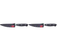 Master Class Couteau d'office, couteau d'office auto-aiguisant en acier inoxydable Edgekeeper, petit, 9 cm (3 1/2"), emballé, noir (Lot de 2)