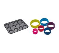 Master Class Crusty Bake 12 Hole Baking Pan, Grey & Kitchen Craft Lot de 6 emporte-pièces ronds