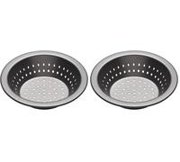 Master Class KitchenCraft - Moule à Tarte Antiadhésif, Acier au Carbone Galvanisé, Gamme Crusty Bake, Gris, 12 cm (Lot de 2)