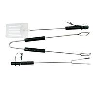 Master Grill MG101 Lot de 3 ustensiles pour barbecue avec spatule et fourchette, Noir
