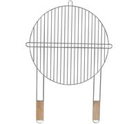 Master Grill & Party - Grille barbecue ronde 51 cm chromée, 2 poignées en bois