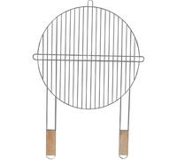 Grille de barbecue ronde de 46 cm avec 2 poignées en bois en acier chromé Grille de rechange