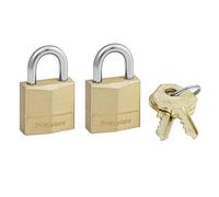Master Lock 120EURT Lot de 2 Petits Cadenas n Laiton, Doré, 3,4 x 2 x 1 cm