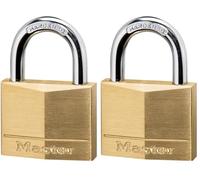 Master Lock 140EURD Cadenas n Laiton, mixte adulte, Doré(Standard), 6 x 4 x 1,3 cm, Doré(standard) (Lot de 2)