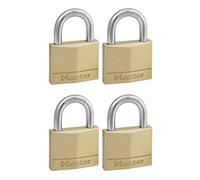 Master Lock 140EURQNOP Lot de 4 Cadenas n Laiton, Doré, 6 x 4 x 1,3 cm