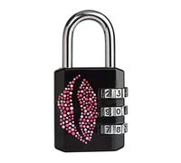 Master Lock Cadenas à combinaison 1509EURDKISS Motif imprimé bouche Noir 30 mm