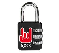Master Lock 1509EURDROCK Cadenas à combinaison avec motif rock, 6,2 x 3,2 x 1,4 cm, noir et rouge