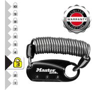 Master Lock 1551EURDBLK Cadenas à Combinaison avec Câble, Noir, 4,1 x 6 x 1 cm
