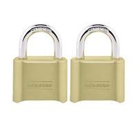 Master Lock 175EC2 Lot de 2 cadenas à combinaison Doré