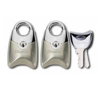 Master Lock 195EURTSN Pack de 2 Cadenas Fusion t Anse Protégée, Gris, 4,4 x 2 x 1,4