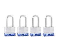 Master Lock 3QLF Cadenas en acier laminé avec clé, argenté, anse de 3,8 cm