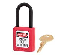 Master Lock 406KARED Cadenas de Consignation en Thermoplastique Diélectrique pour Installations Electriques, Rouge, Anse 3,8 x 2 cm