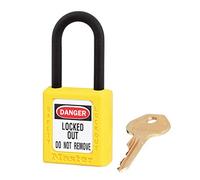 Master Lock 406YLW Cadenas de Consignation en Thermoplastique Diélectrique pour Installations Electriques, Jaune, Anse 3,8 x 2 cm