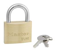 Master Lock 4150 Cadenas à Clé en Laiton, Doré, 6,8 x 5 x 1,4 cm