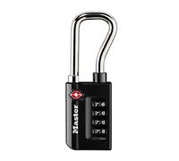 Master Lock 4696D Cadenas à combinaison personnalisable, cadenas de valise accepté par la TSA, 3,33 cm, large, noir
