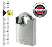 Master Lock Cadenas 550EURD Marin à clé, anse protégée, gris 9 x 5 x 2,3 cm