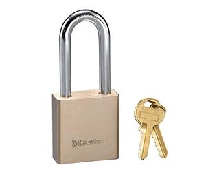 Master Lock 576EURDLH Cadenas en laiton massif à clé idéal pour sécuriser portails, abris de jardin, 98 x 44 x 20 mm