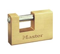 Master Lock 606EURD Cadenas Rectangulaire en Laiton Massif à Clé, Doré, 6,5 x 6,3 x 1,4 cm