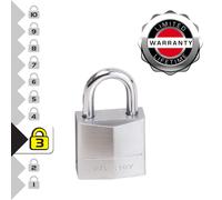 Master Lock 629EURQ Pack de 4 Cadenas Marins avec Clés, Gris, 3,4 x 2 x 1 cm