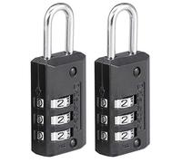 Master Lock 646EURT Pack de 2 Cadenas à Combinaison avec Corp en Zinc, Noir, 6,3 x 2 x 1 cm