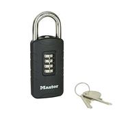 Cadenas 40mm Aluminium combinaison frontale 4 chiffres avec e secours MASTERLOCK - 656EURDBLK