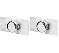 Master Lock 736EURD Antivol pour Porte de Véhicule Utilitaire, Cadenas et Moraillon Haute Sécurité, Idéal pour les Fourgonnettes, les Camions, les Garages, les Entrepôts Argent (Lot de 2)